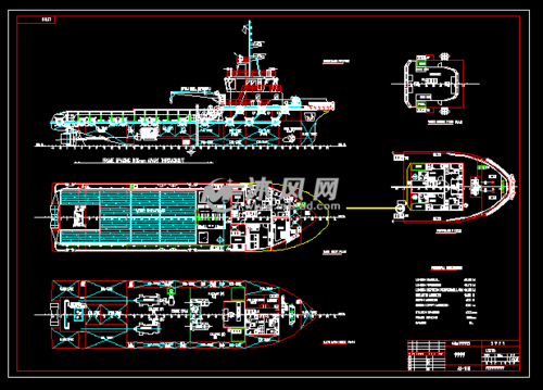 船舶轮船船体电气布置图